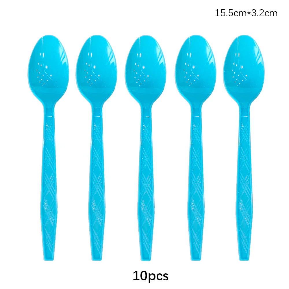 Rose Gold Disposable Knife Fork Spoon Cutlery Set Disposable Tableware Birthday Party Decorations Wedding Baby Shower Supplies