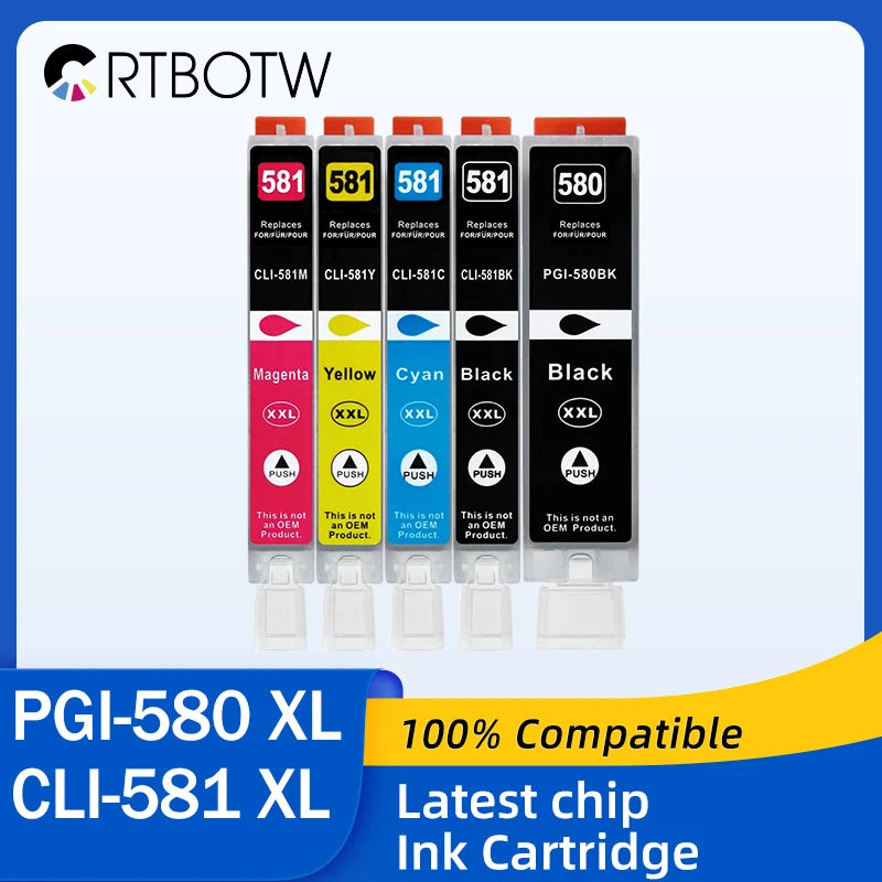 PGI-580 XL CLI-581 Ink Cartridge For Canon 580 581 XXL Compatible PIXMA TS705 TR7550 TR8550 TS6150 TS8150 9150 TS9155 Printer