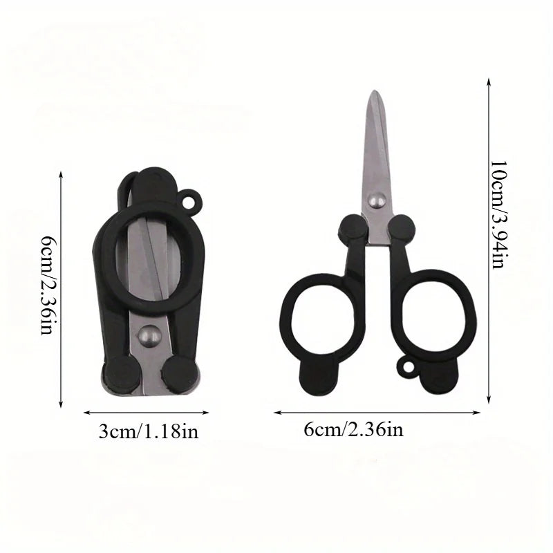 1pc Folding Scissors Mini Stainless Steel Pocket Scissors for Travel, Outdoor, Home, Office(3 Colors)