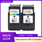 Remanufactured 575 XL 576 XL PG575 CL576 PG-575 CL-576 Ink Cartridge for Canon PIXMA TS3550i TS3551i TR4750i TR4751i Printer