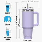 WATERSY Large Capacity 30/40oz Stainless Steel Tumbler with Handle And Straw Double Vacuum Insulated Thermal Coffee Mug