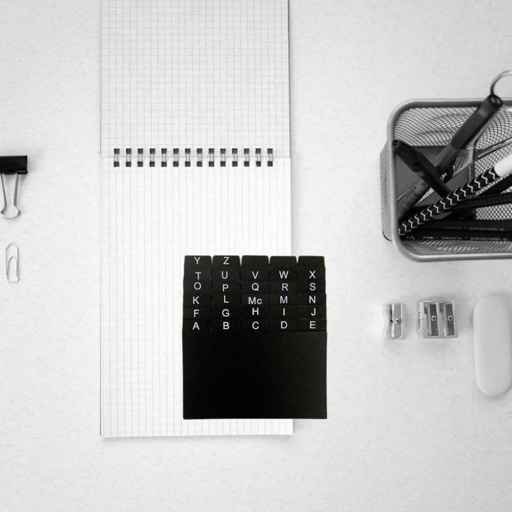 30Pcs Index Cards A-z Dividers 3x5" Alphabetical File Dividers Studying Tool Alphabet Tabs Index Tabs Black for Office School