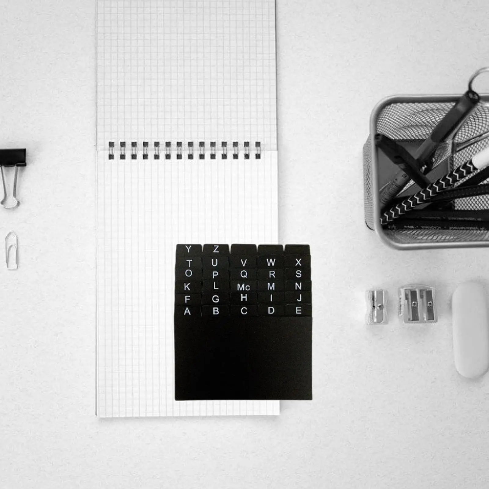 30Pcs Index Cards A-z Dividers 3x5" Alphabetical File Dividers Studying Tool Alphabet Tabs Index Tabs Black for Office School