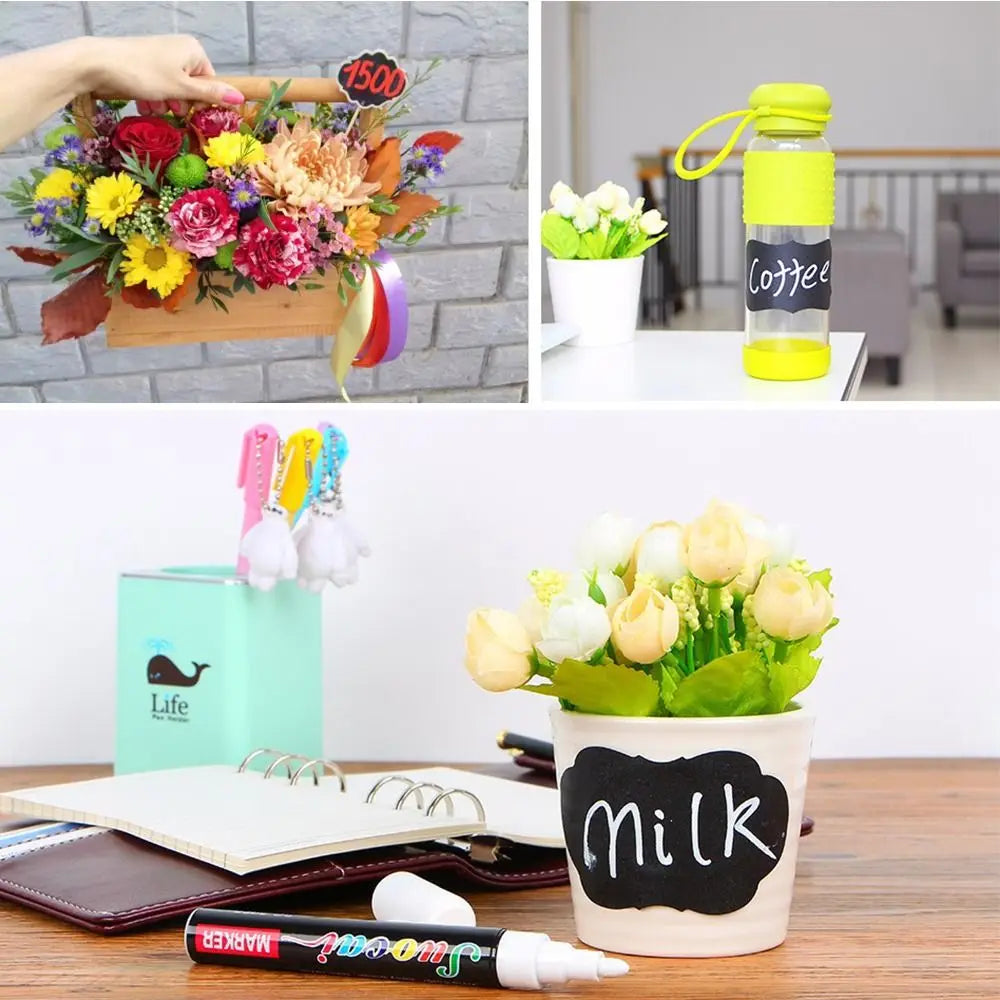 Dust Free Erasable Blackboard Graffiti Glass Window Painting Highlighters Liquid Chalk Pen Art Marker Pen Whiteboard Pen