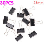 10/20/30/40/50Pcs Black Metal Binder Clips 25mm/ 32mm Notes Letter Paper Clip Office Supplies Binding Securing