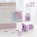 18pcs Paperclips Macaron Color Ins Paper Clip Storage Box Protable Stationery High Capacity Storage Box Office Binding Supplies