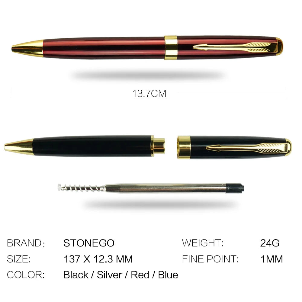 STONEGO Fashion Wallet Pen Short Paragraph Gift Travel Pocket Pen Mini Pocket Short Clip Metal RollerBall Pen Travel Pocket Pen