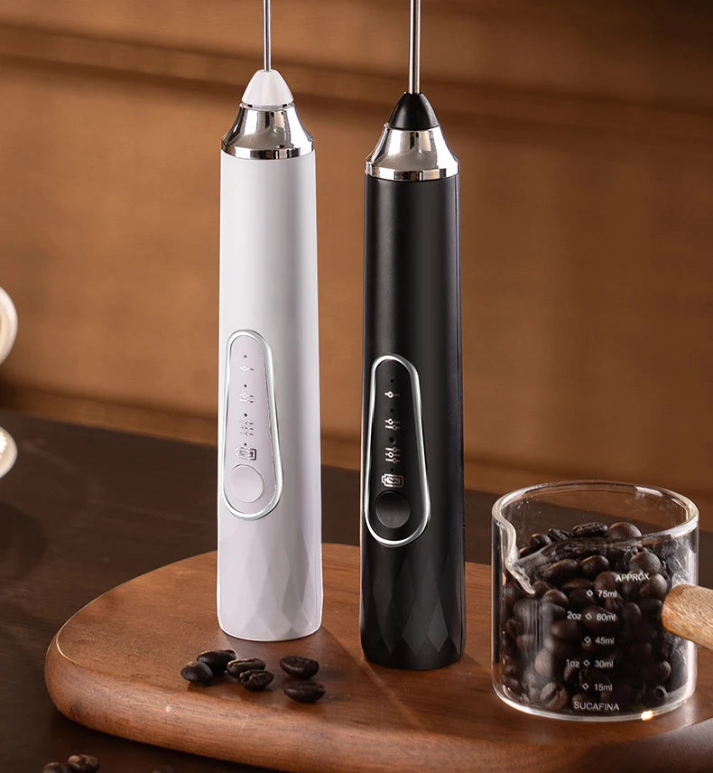 Electric egg beater, milk frother, coffee frother, handheld cordless whipper for egg whites, cream, and cakes, smart mixer.