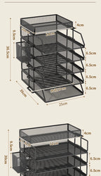 Metal desktop file rack, bookcase, office file storage box, multi-layer iron file frame, data storage, folder shelving