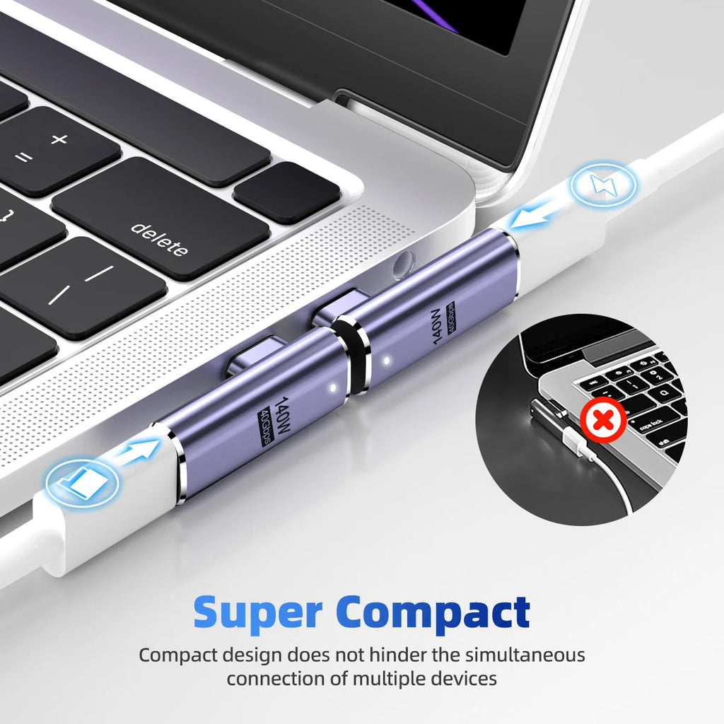 140W USB4.0 40Gbps Thunderbolt3 Magnetic Type-C OTG USB C To USB-C Fast Charge Magnet Converter Cable 8K@60Hz USB Type C Adapter