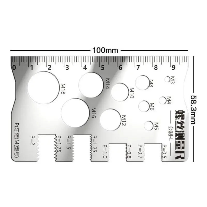 NEW Screw Thread Pitch Gauge Ruler Measuring Tool Bolt Nut Metric Machining Threads Screw Cutting Gauge Angle Model Measuring