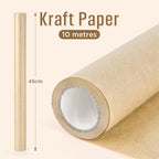 1 Roll 10M 10/30/40/45cm Of Kraft Paper Roll For Gift Wrapping Moving Packing Brown Paper Roll For Painting,Crafts,DIY Making