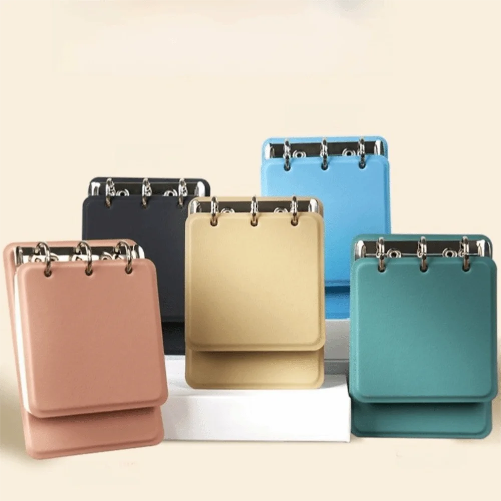 Multi-functional 3-Ring Binder Loose-Leaf Notebook PU Leather Cover Portable Notepad Refillable Memo Pad School Office Supplies