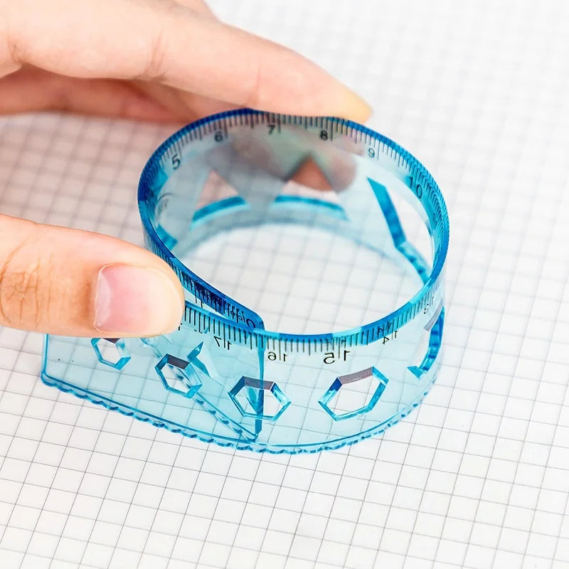 Soft Ruler Set Creative Measure Tool Can Bend Transparent Ruler Students Geometry Math Drawing Stationery School Office Supplies