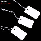 100pcs Jewelry and Jewelry Small Tags DIY Blank Hanging Rope Small Hang Tags Cowhide Elastic Thread Hanging Tags Price Tag