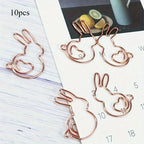 10pcs Adorable Rabbit Heart-Shaped Paper Clip Bookmarks - Perfect for Students, Bookmark Organizer, and DIY Craft Projects