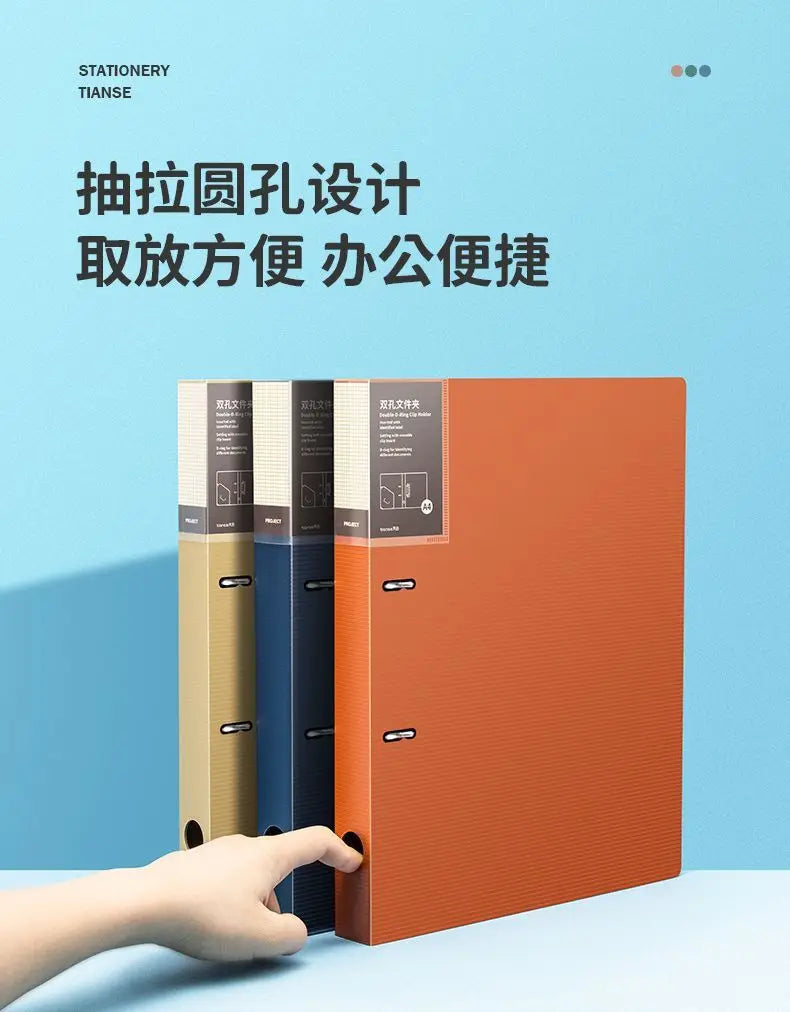 3 Hole Ring Binders File Folder Loose-leaf Binder Morandi Color Waterproof Document A4 Paper Storage