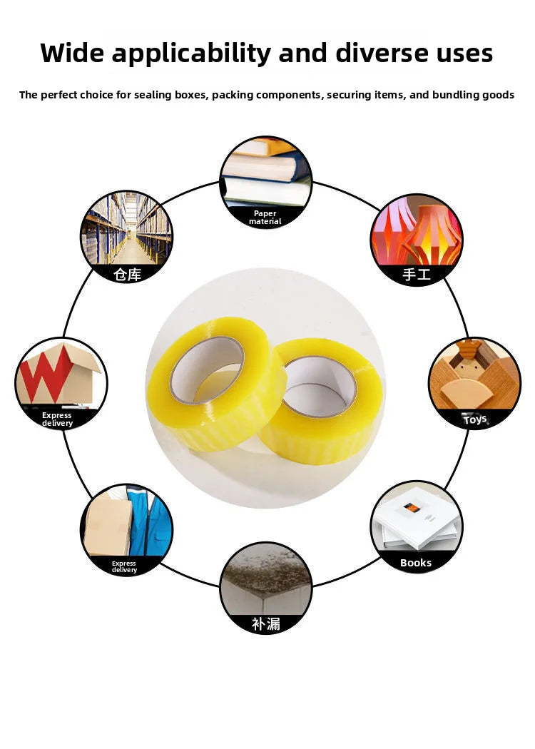 4.5CM×70M High Viscosity Clear Packing Tape - Strong Adhesive, for Carton Sealing & DIY Mounting Fixing