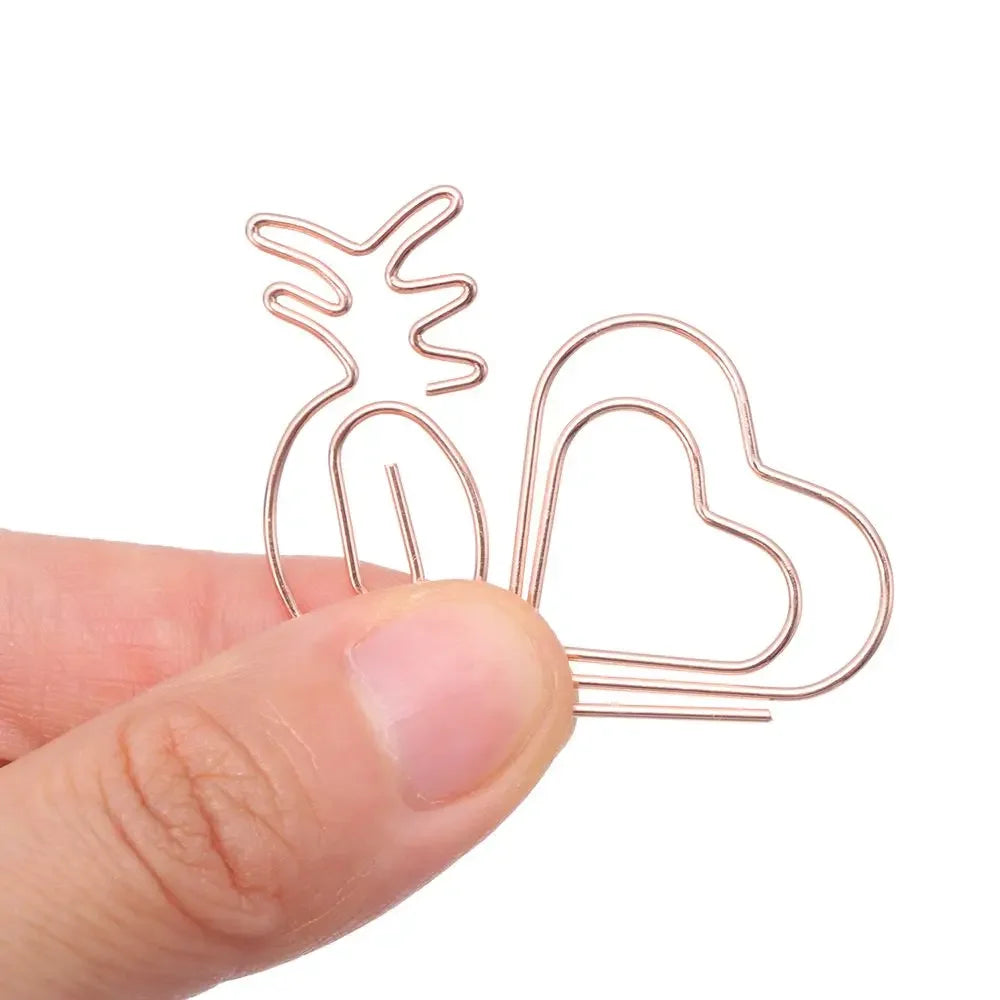 50/20pcs Love Diamond Crown Envelope Stationery Photo Tickets Office Supplies Metal Book Paper Clip Paperclips Mini Binder Clips