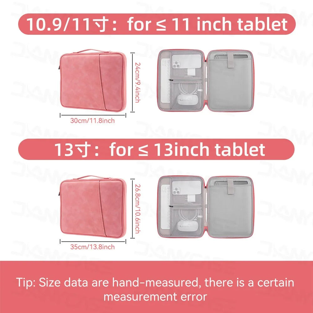 Waterproof Nylon 11-13 inch Tablet PC Carrying Case, Padded Protective Travel Inner Bag for iPad Samsung Tablet PC Case
