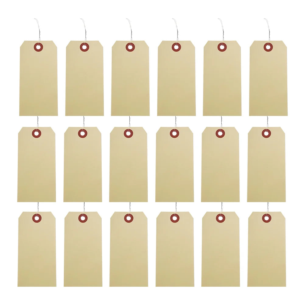 100 pcs Price Labels Manila Wire Tags Shipping Blank Packaging Tags File Folder Labels Manila Tags With Eyelets Filing Products