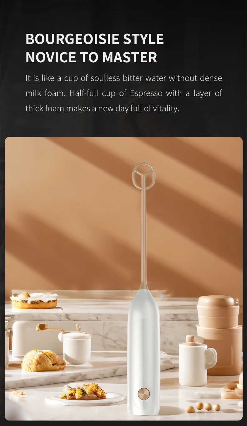 Kitchen Powerful Stirrer Milk Frother Handheld Foam Maker for Lattes,Whisk Drink Mixer for Coffee Electric Egg Beater