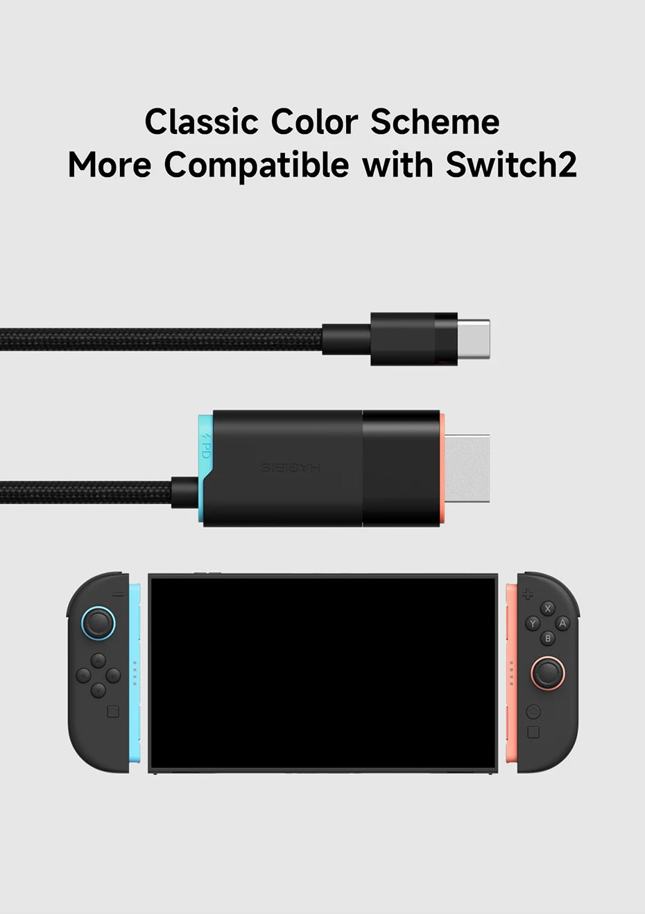 Hagibis Portable TV Dock for Switch/Switch2/OLED 4K@60Hz USB C to HDMI Cable Adapter 100W PD Power Supply for Laptops ROG Ally