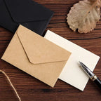20/40/80PCS Classical White Black Kraft Blank Mini Paper Window Envelopes Wedding Invitation Envelope Gift Envelope