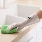 Durable Waterproof Housework Latex Cleaning Gloves for Kitchen Laundry Dishwashing, Wear Resistant Rubber