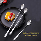 pogyrt Stainless Steel Long Handle Stir Spoon For Cocktails, Ice Coffee, And Tea - Mixing Spoon With Easy Grip Handle