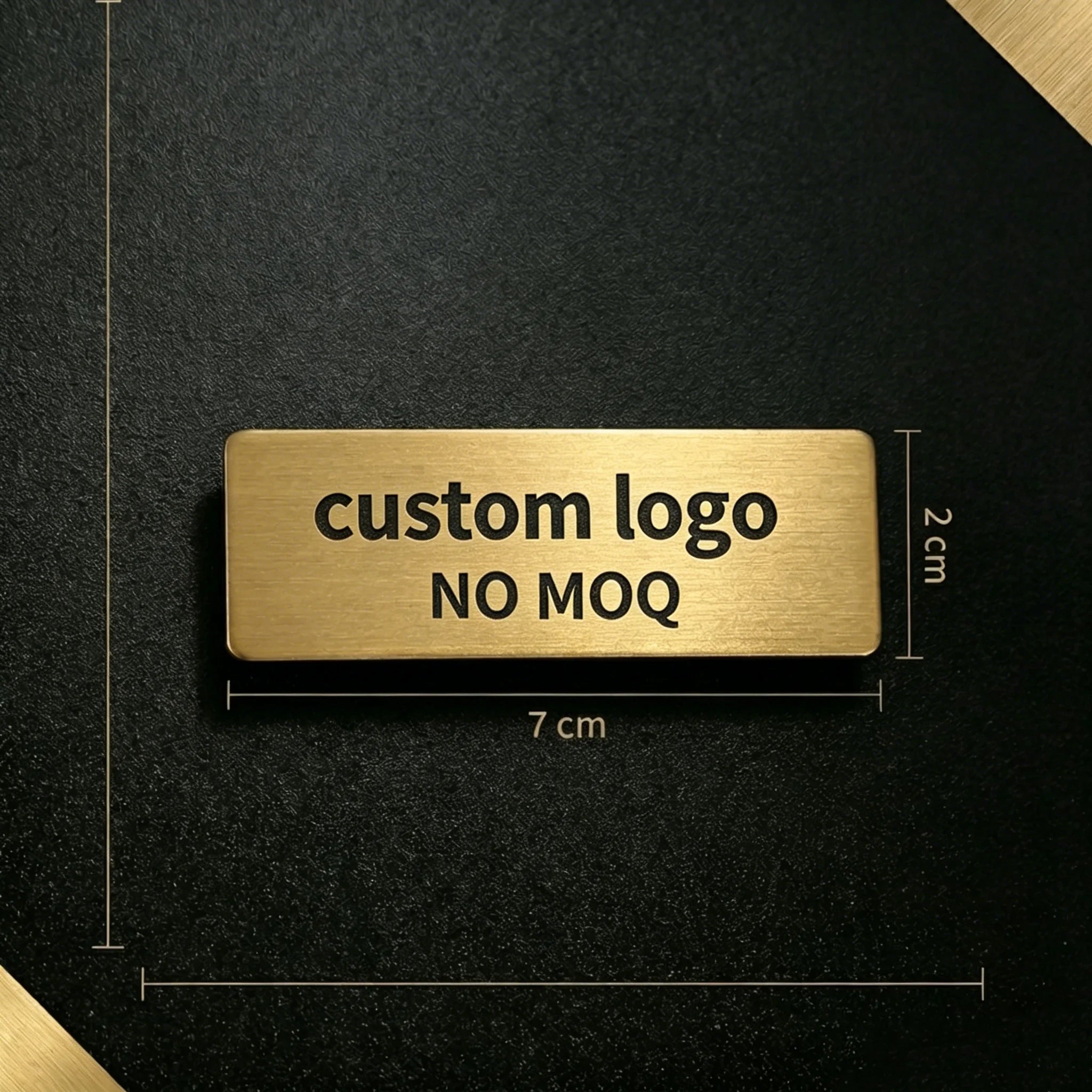 7*2cm Customize Logo/Name Stainless Steel Nametag Brooch with Brushed Finish Customize Company Brand Employee Identification