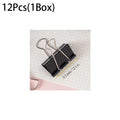 12Pcs/1BOX Binder Clip Clamps Long Tail Combination Folder Bookmark Paper Ticket Clips Effortless School Office Supplies