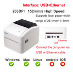 4Inch 152MM/S Thermal Label/Sticker/Waybill Printer Xprinter XP-420B  Barcode Paper Support QR Code for DHL Fedex EMS Express