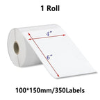 350pcs Thermal Label Paper, 4x6 Inch Self-Adhesive Shipping Labels for Printers - 100x150mm, Fragile Handle with Care