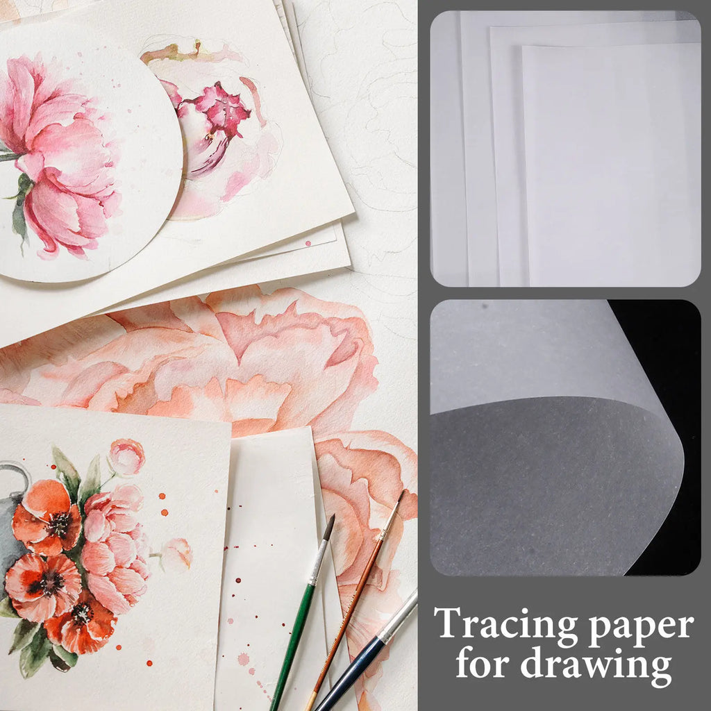 50Sheets A4 Tracing Paper Translucent Printable Drawing Trace Paper for Hand Drawing Printing Plotting Record Keeping