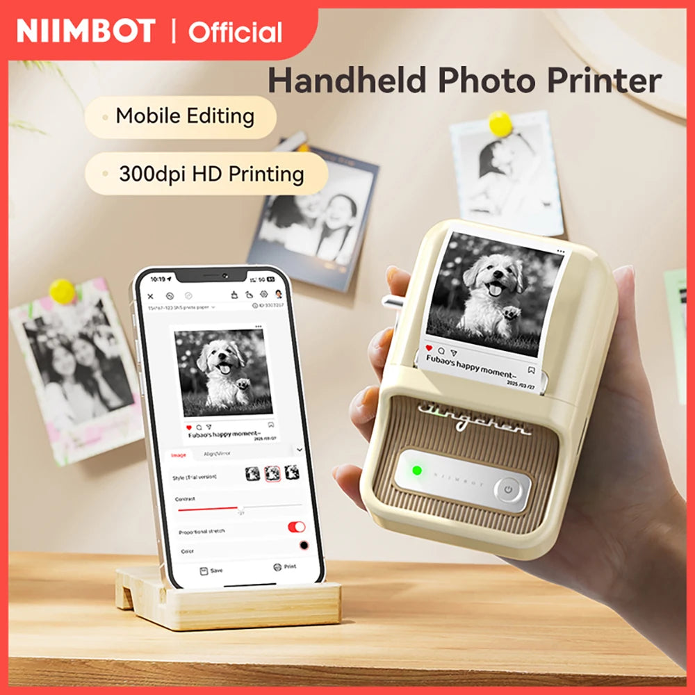 Niimbot B21 Pro 300DPI HD Printing Portable Thermal Printer Self-adhesive Label Printer Sticker Maker For Photos Receipts Note