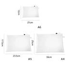 3pcs/Set Transparent Document Bag Mesh Zipper Information Bag Small Fresh Large Capacity Stationery Bag