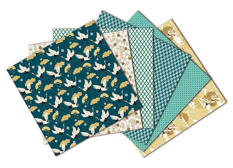 12Sheets Crane Craft Paper Pads Cutting Dies Art Background Origami Scrapbooking Card Making