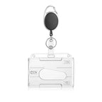 1 Pcs Aluminum Alloy Card Cover Case Bank Business Work Card Holder with ABS Retractable Badge Reel Credit ID Card Badge Bag