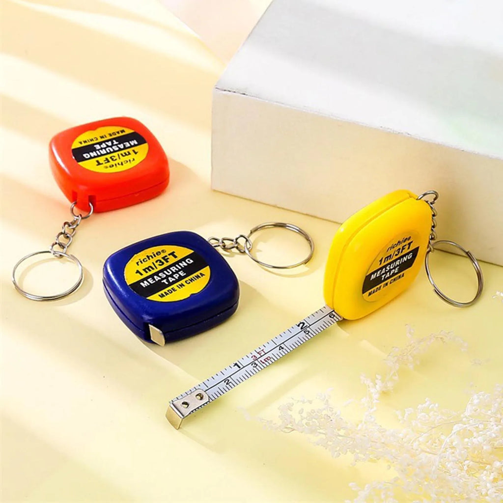 Mini Keychain Tape Measure Easy Reading Automatic Retractable Steel Tape Ruler for Woodworking Construction Sites
