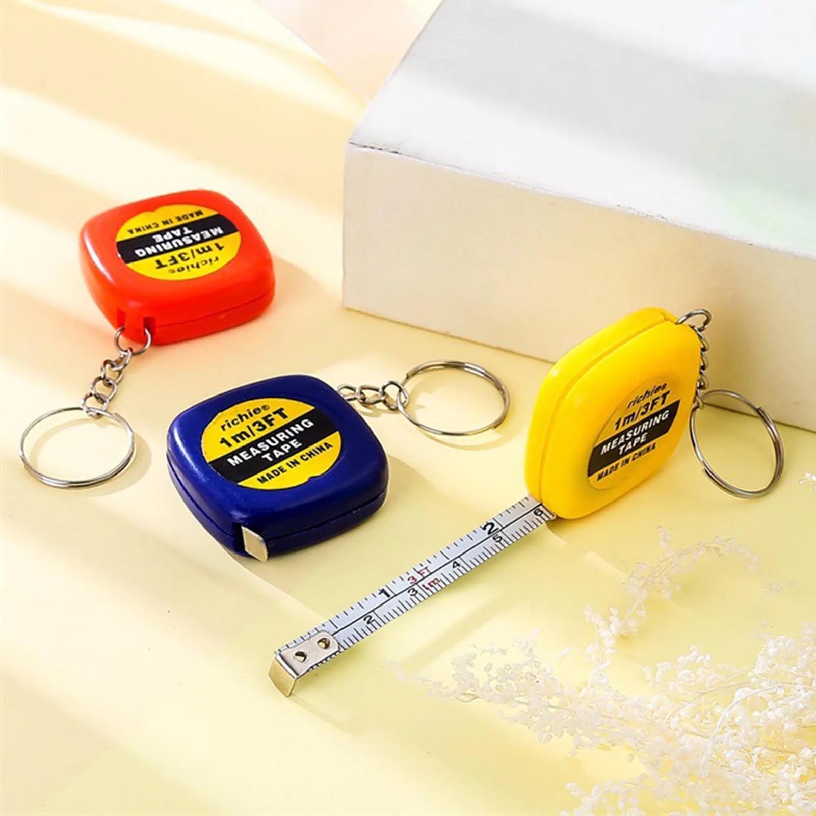Mini Keychain Tape Measure Easy Reading Automatic Retractable Steel Tape Ruler for Woodworking Construction Sites