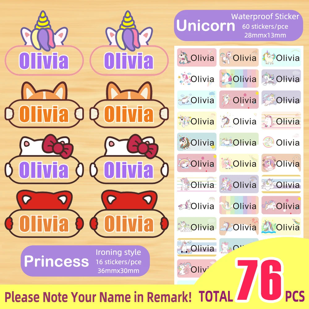 Custom Heat Transfers Name Sticker Personalized Washable Clothes Ironing Stickers Iron-on Labels Fabric Clothing Babysuit Tags