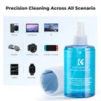 K&F CONCEPT 200ML Screen Cleaner Spray For Camera Lens PC Cell Phone Glasses Watch CCD/CMOS Clean Liquid with 2 Microfiber Cloth