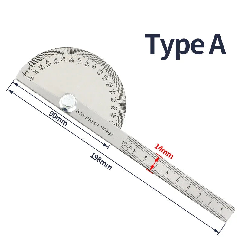 Goniometer Stainless Steel Protractor Metal Ruler Multi Angle Measuring Ruler Carpentry Tool Angle Meter Angle Finder Goniometro