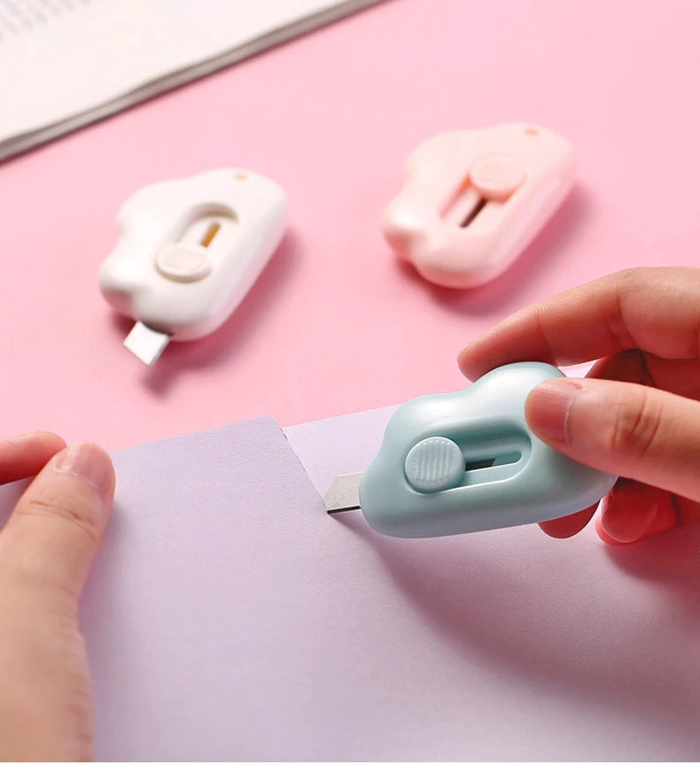 Portable Utility Knife Cloud Mini Students Paper Knife Office Utility Knife Safety Knife Letter Opener Mini Cutter Box Opener