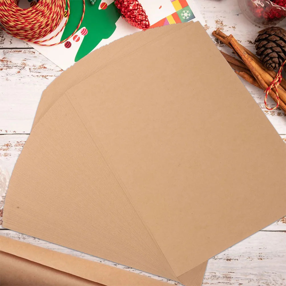 50Pcs Kraft Paper Cardstock Thick Sheets DIY Craft Scrapbooking Invitations Card Making Projects Art Supplies Craft Cardboard