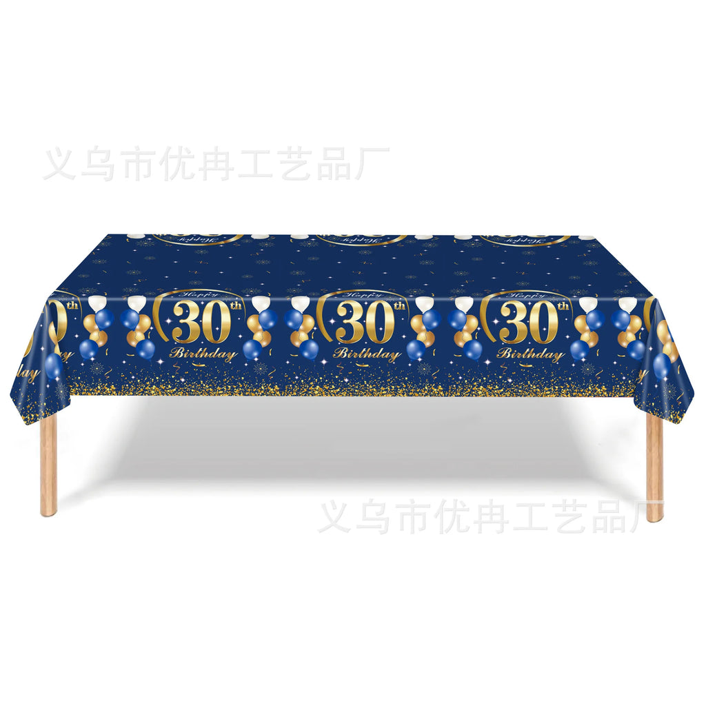 18th 30th 40th 50th 60th 70th Birthday Decorations Men Women Blue Birthday Happy Birthday  Plates Cup Tableware Anniversary