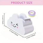 Cloud Shaped Tape Dispenser Rainbow Color Packing Tape Cutter Stationery Adhesive Machine Supplies Desktop Tape Holder Students
