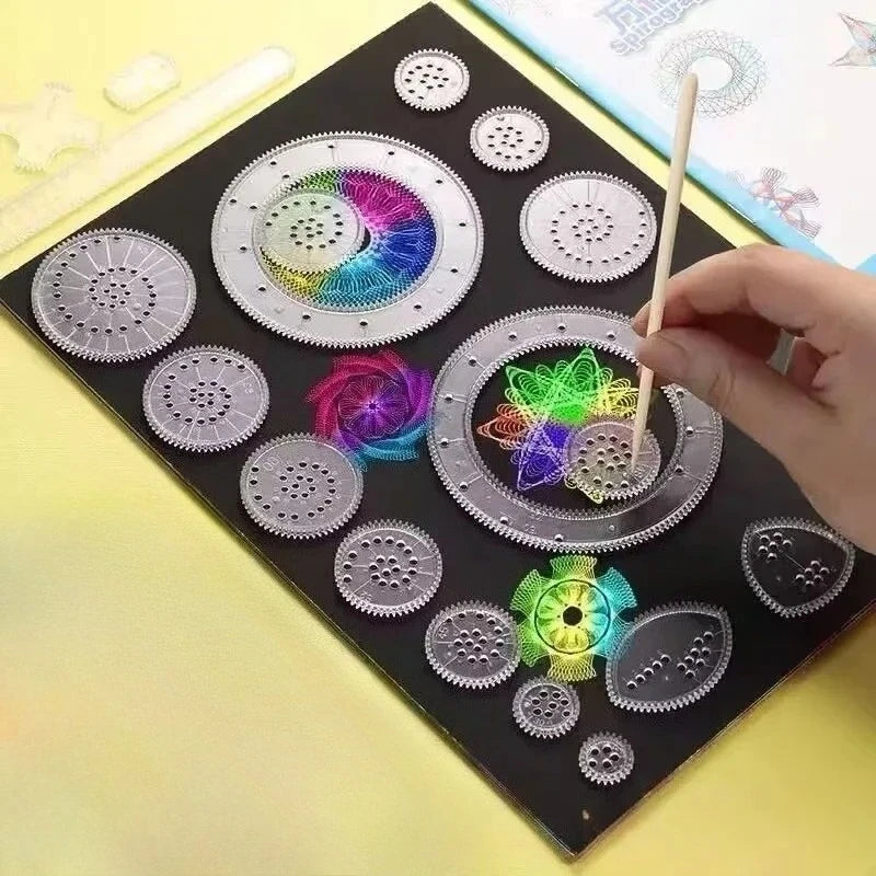 22pcs Roundness Ruler Set Geometric Ruler Mathematical Roulette Drawing Tools Learning Painting Puzzle Toys Art Tool