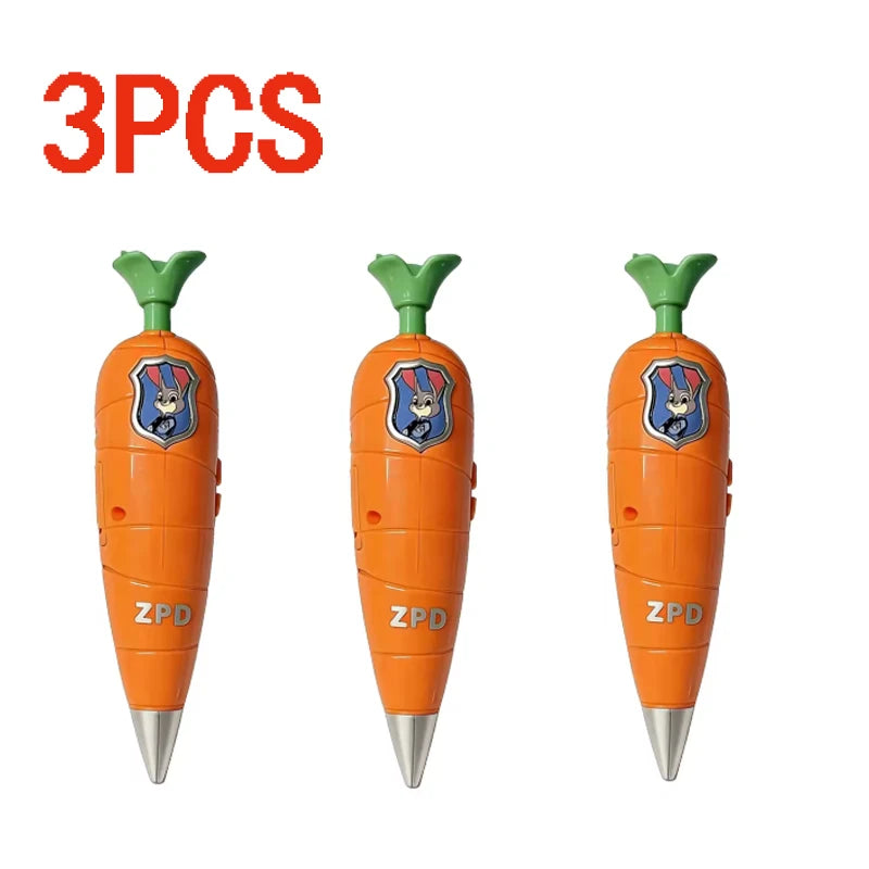 1/3/6pcs Zootopia Carrot Voice Recorder Pen Cartoon Kids Ballpoint Pen That Can Be Recorded Creative Multi Functional Pens Gift
